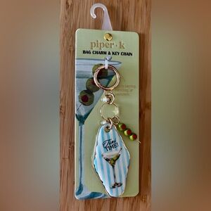 Piper K Martini Bag Charm Key Chain